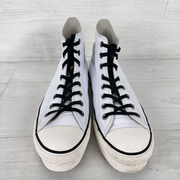 Converse Chuck Taylor Women 9 All Star Platform High Top Sneakers White Leather - Picture 3 of 12